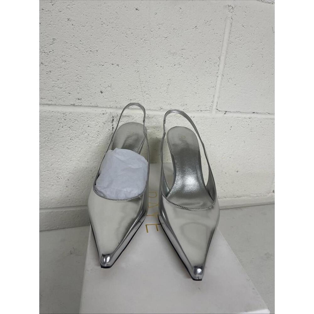 RAYE Bobby sling bakc Pump silver  pointed toe high heel  shoes size 6 $158 msrp - Picture 2 of 7